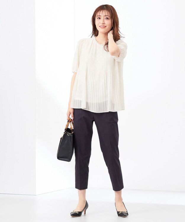 ANY SIS 【UVケア・接触冷感・撥水】クールタッチミラクルガード テーパード パンツ ネイビー