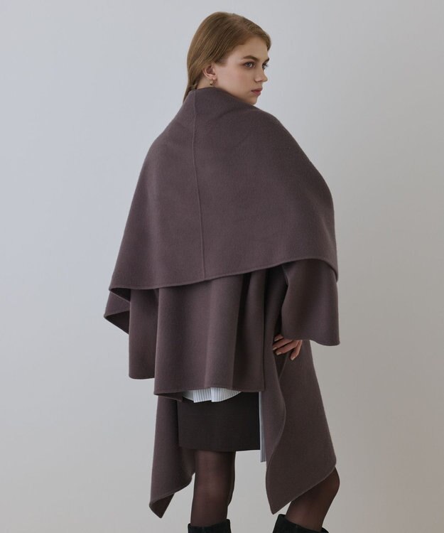 GRACE CONTINENTAL ストール付リバージップブルゾン チャコール