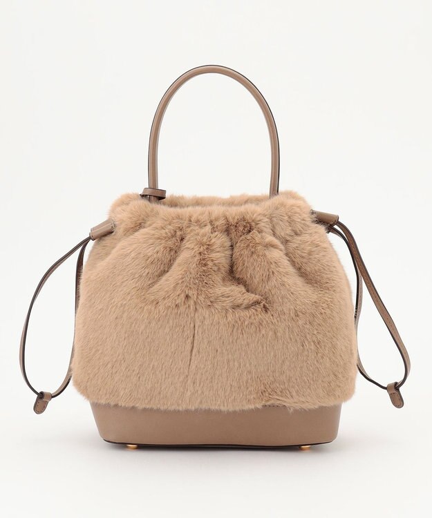 組曲 ファーバケットコンビ バッグ ベージュ系