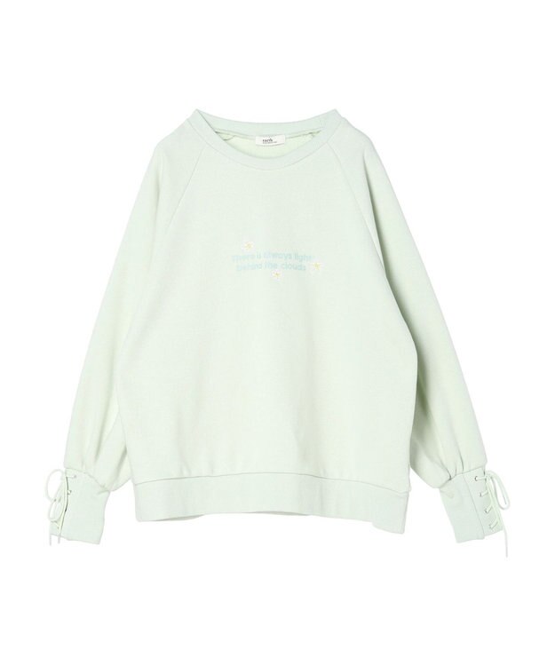 earth music&ecology 袖レースアップウラケプルオーバー Mint