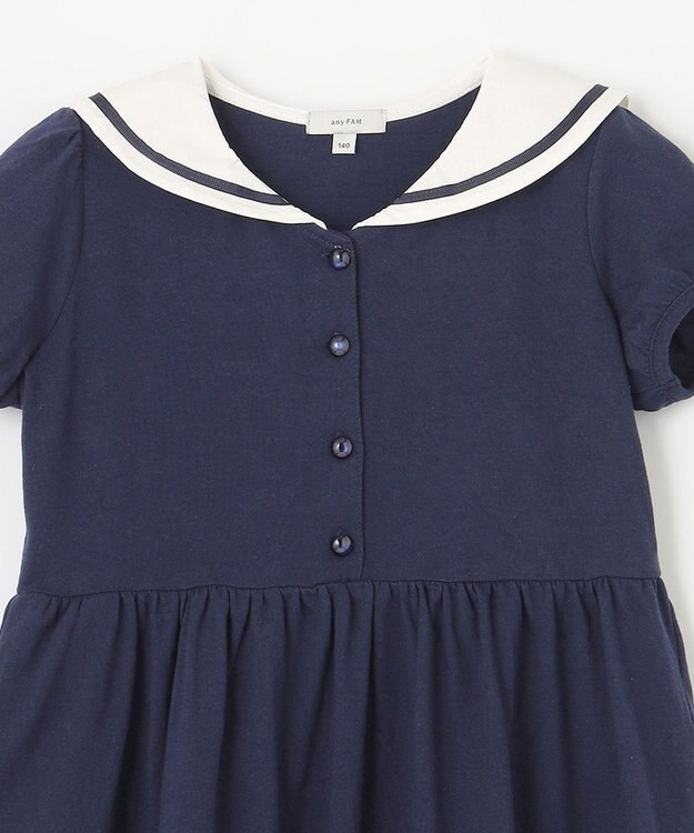 ANY KIDS セーラーカラー ワンピース ネイビー