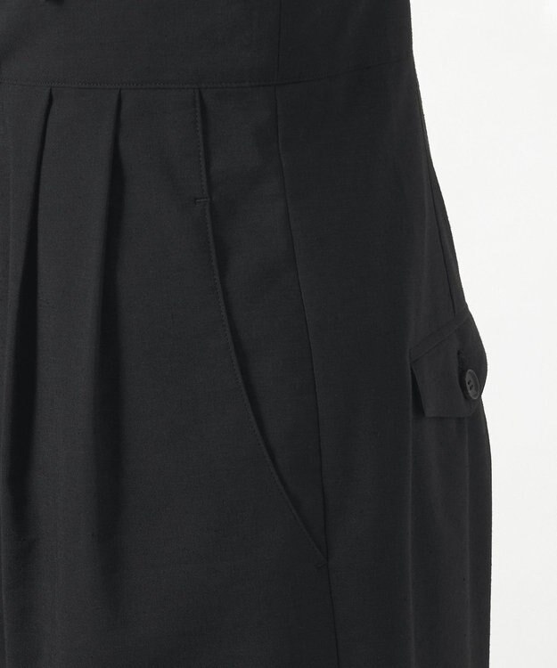 23区 L 【GOLD LABEL】クリスピーリネンストレッチ サスペンダーパンツ ブラック系