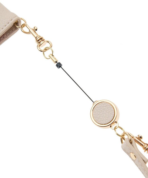 Maison de FLEUR 二つ折りリールパスケース Pink Beige