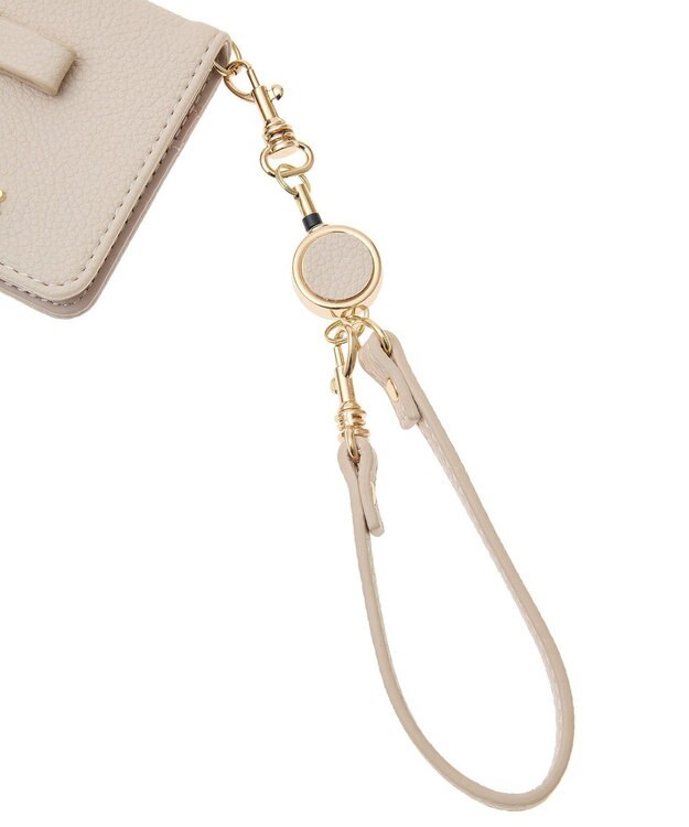 Maison de FLEUR 二つ折りリールパスケース Pink Beige