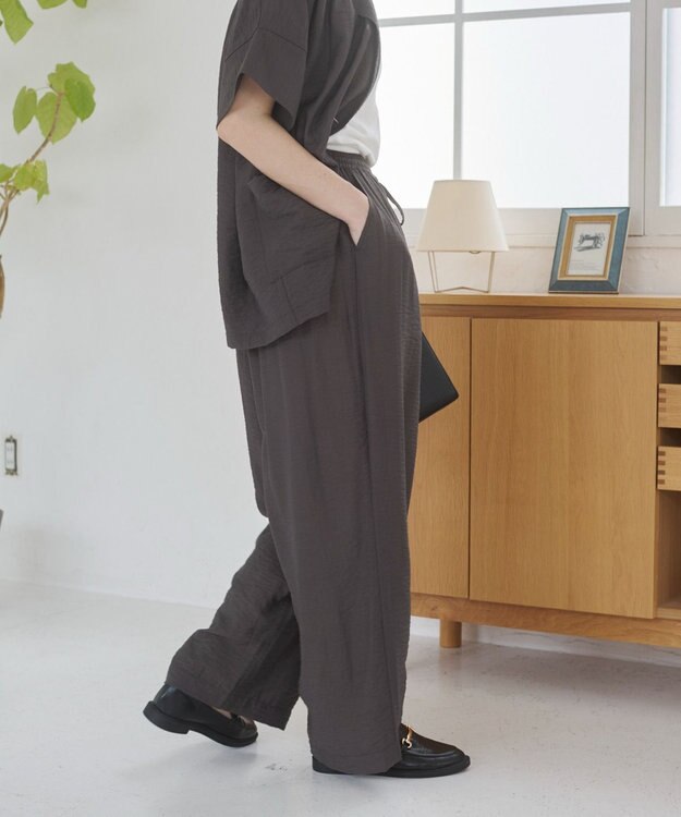 WEGO 【ANGIE VINTAGE】接触冷感イージーパンツ ブラック中濃色