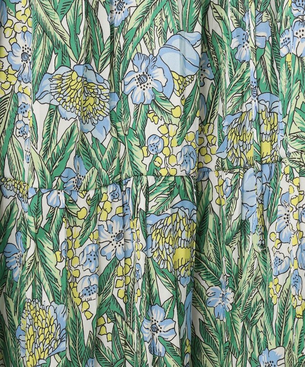 GRACE CONTINENTAL フラワープリントティアードミニワンピース グリーン