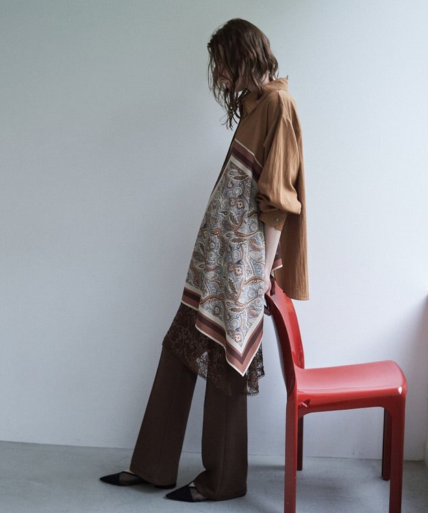 YECCA VECCA ストレッチセンターシームフレアパンツ Brown