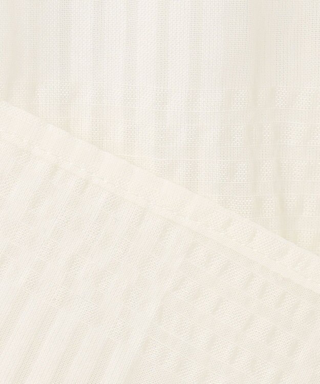 #Newans シアーチェックボリュームブラウス ホワイト