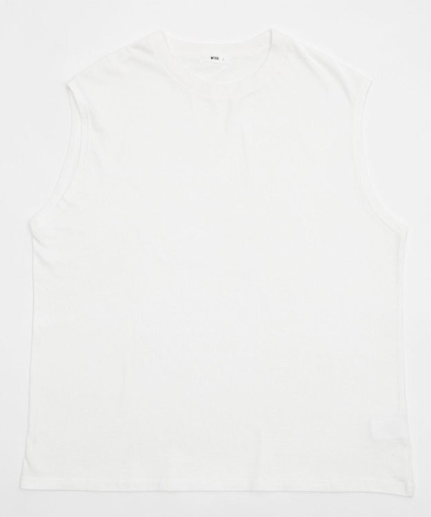 WEGO 【ユニセックス着用ITEM/MLサイズ展開/綿100%】スリーブレスコットンT ホワイト