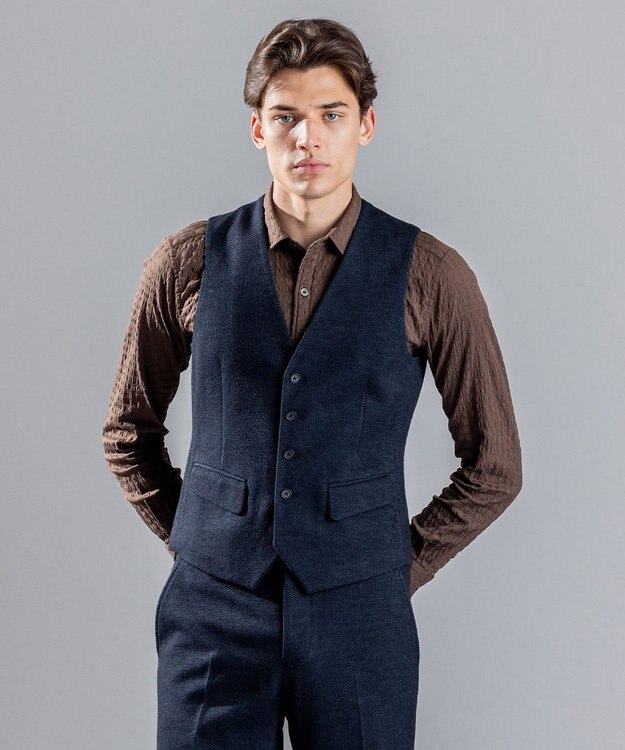 JOSEPH HOMME ドビージャーシー　ジレ ネイビー系