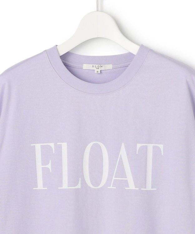 23区 【SLOW/一部店舗限定】ヴィンテージライクジャージー クロップド ロゴ Tシャツ ラベンダー×オフホワイト