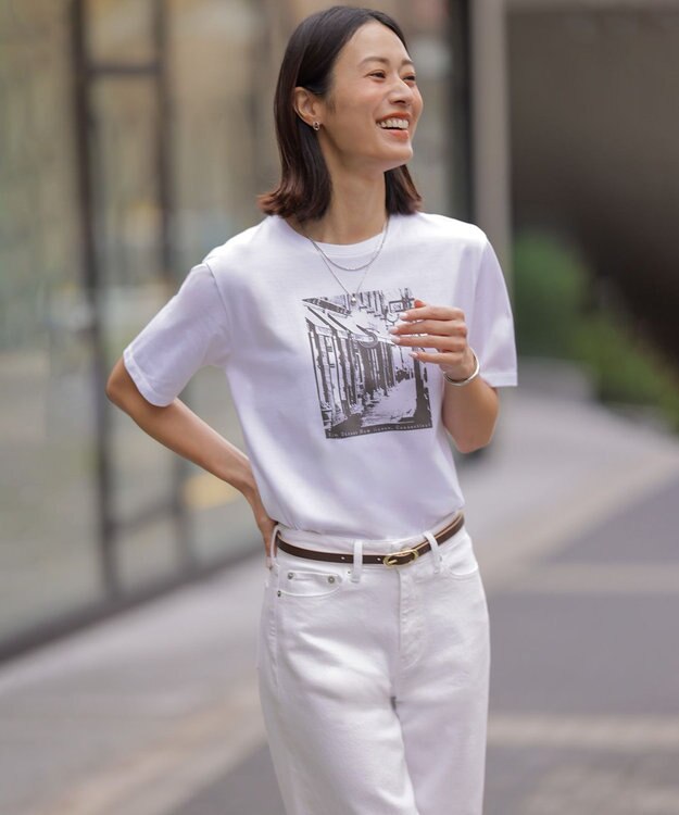 J.PRESS LADIES プリント Ｔシャツ ホワイト系