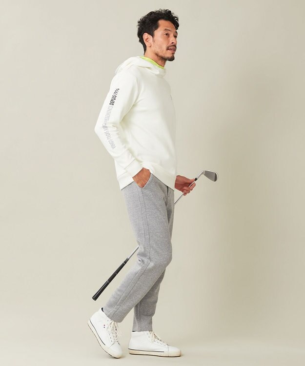 23区GOLF 【MEN】ストレッチ裏フリース フーディー ホワイト系