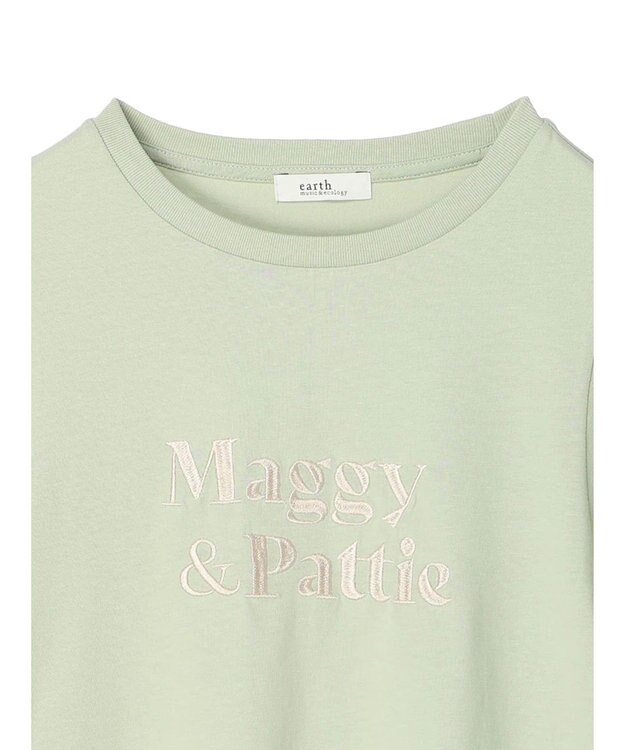 earth music&ecology フォルムスリーブ刺繍ロゴＴＥＥ Off White