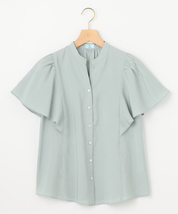 組曲 S 【WEB限定】ヴィンテージジョーゼットスキッパー ブラウス スモーキーミント系