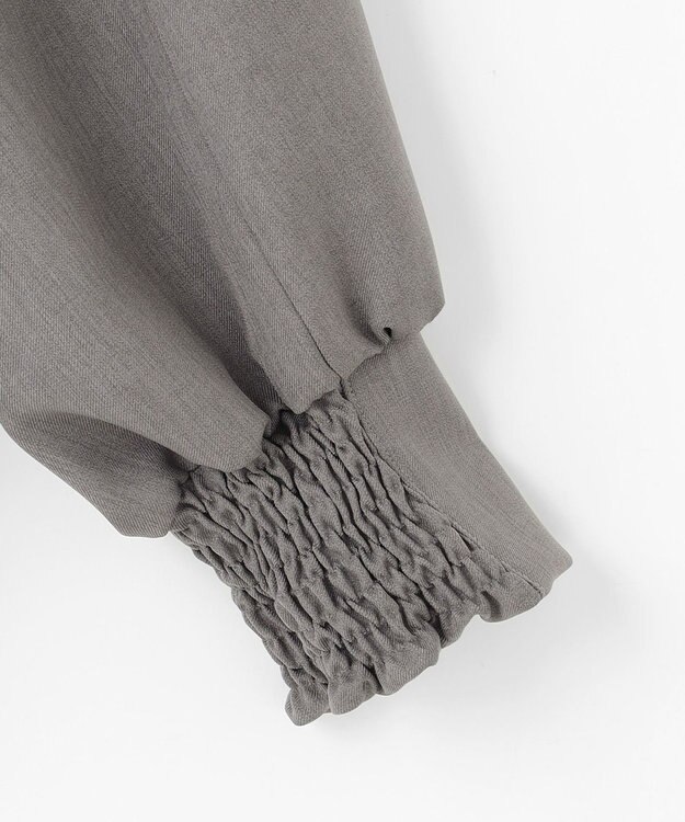 #Newans 【洗濯機可】シャーリングカフスパウダリーブラウス チャコール