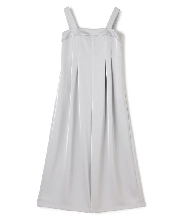 uncrave シャイニーダブルサテン オールインワン シルバーグレー