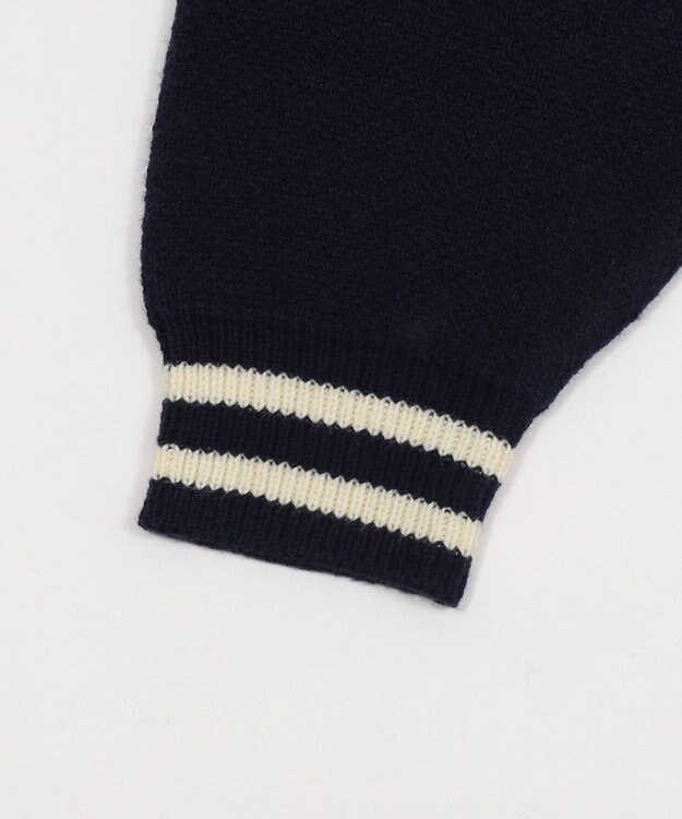 WEGO 【ユニセックス着用ITEM】ワンポイント刺繍ニットポロ ネイビー