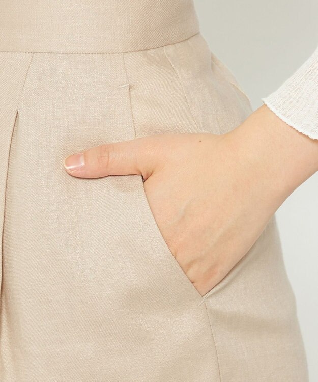 uncrave 【5周年企画・手洗い可】ライト リネン ワイドパンツ（uncrave STANDARD） ベージュ