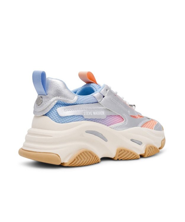 STEVE MADDEN POSSESSION-E-XS ECOボリュームスニーカー シルバーオンブレ