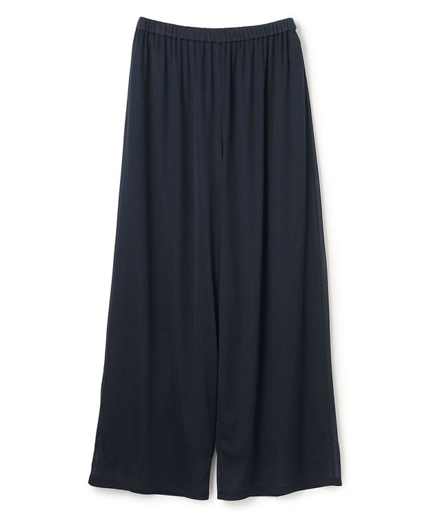 uncrave トリコットシフォン ギャザーパンツ ネイビー