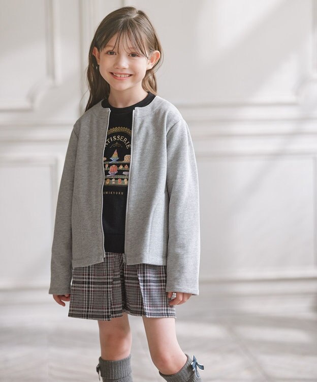 組曲 KIDS 【110-140㎝】3Way アウター サックス×グレー