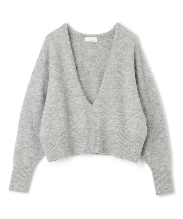 uncrave アルパカニット 深Vネック トップス（uncrave WHITE） ライトグレー