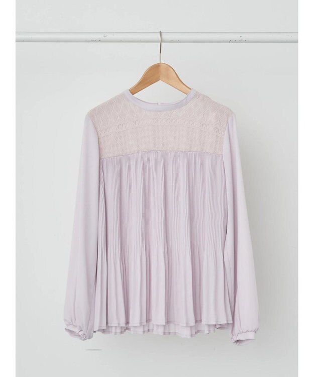 earth music&ecology レースプリーツブラウス Light Pink