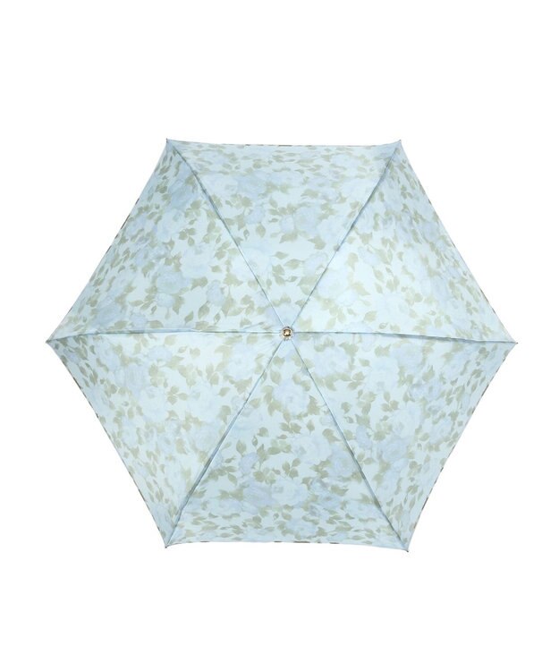 MOONBAT ミラショーン (mila schon) 折りたたみ傘 内側花プリント サックスブルー
