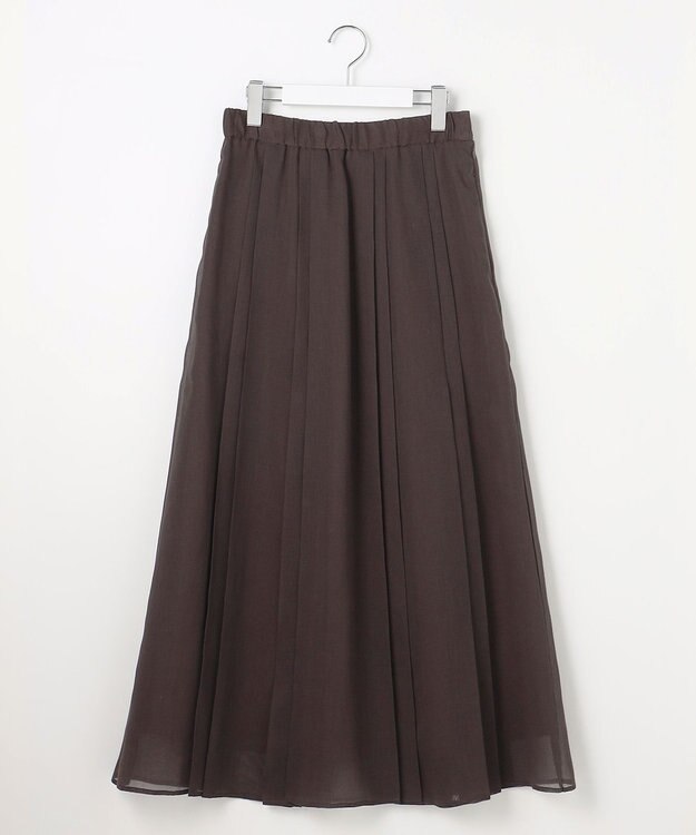 自由区 オーガンジープリーツ スカート ブラウン