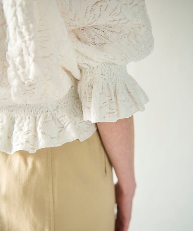 GRACE CONTINENTAL ドルマンフクレジャガードニットトップ ホワイト