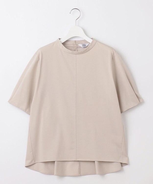 J.PRESS LADIES プレーティングジャージー ペプラム カットソー ライトグレー系