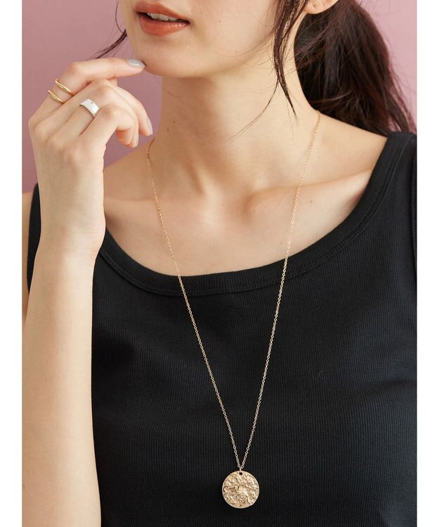 AMERICAN HOLIC ナツメパール２連＆メタルコイン３ＷＡＹネックレス Gold