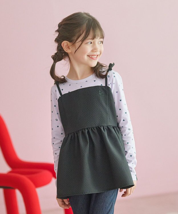 組曲 KIDS 【110-140㎝】ビスチェ＆ハートコンビ チュニック ラベンダー系