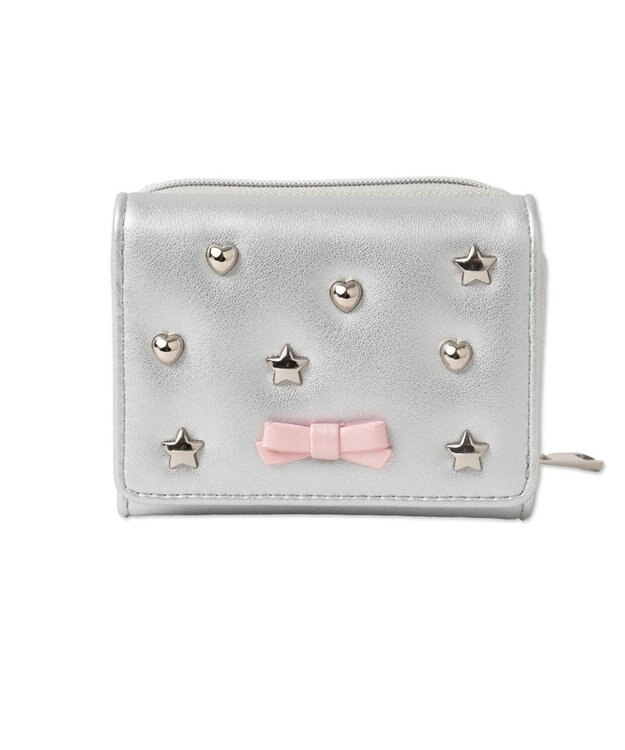 WEGO スタッズリボンウォレット シルバー