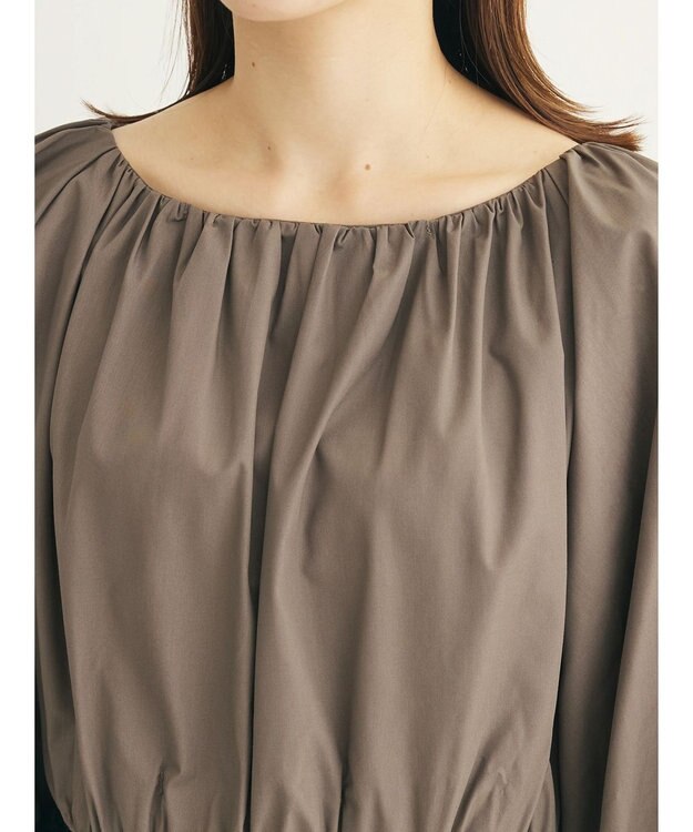 Green Parks ■ＥＳＣＡＲ　ギャザーショートプルオーバー Gray Beige