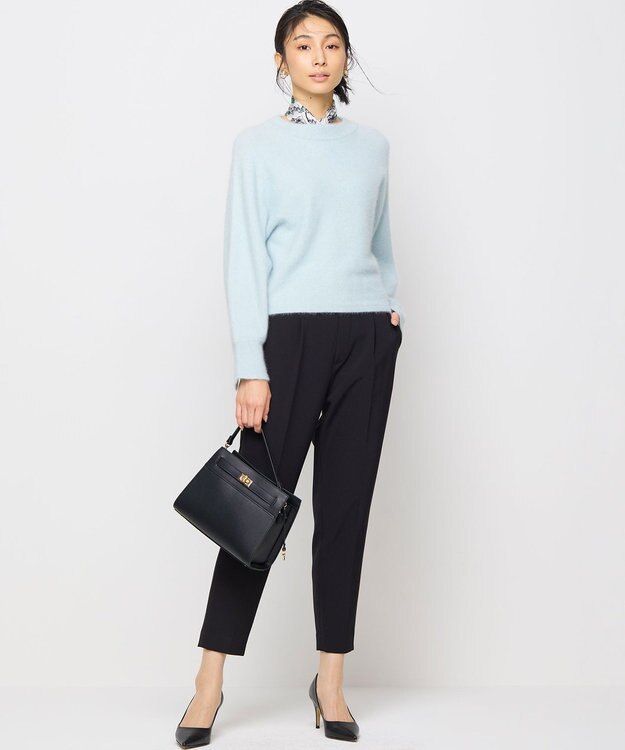 組曲 ベルトデザインスクエアショルダーバッグ ブラック系