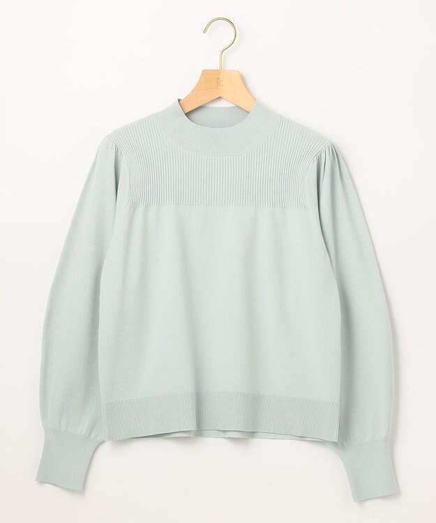 組曲 【洗える】Elenaパフスリーブ ニット グリーン系