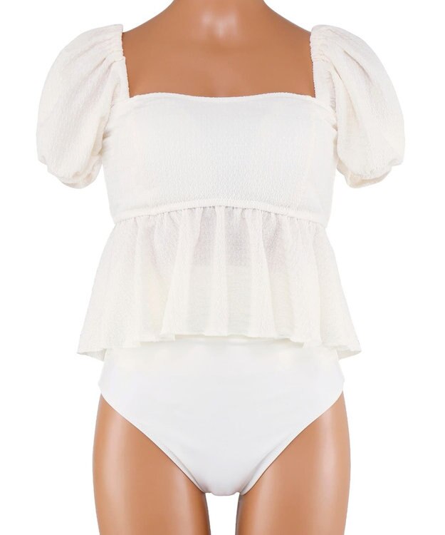 San-ai Resort（三愛水着楽園） 【SALE】パフスリーブビキニ　9M　【San-ai Resort（サンアイリゾート）】 ホワイト