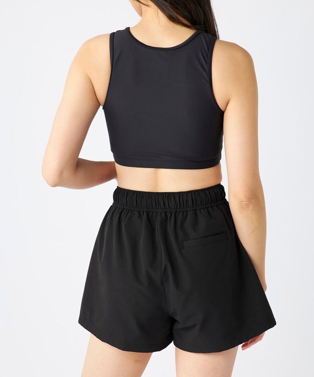 OP／FILA 【Kappa】ラッシュパーカー・ボードショーツ付き　4点セット水着 ブラック