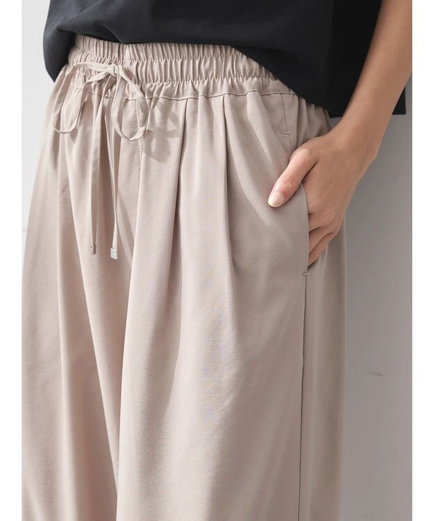 earth music&ecology ゆるてろワイドパンツ Beige