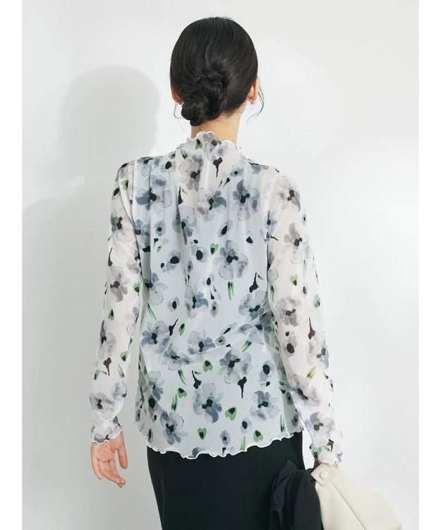 CRAFT STANDARD BOUTIQUE プリント柄スタンドネックプルオーバー Off White