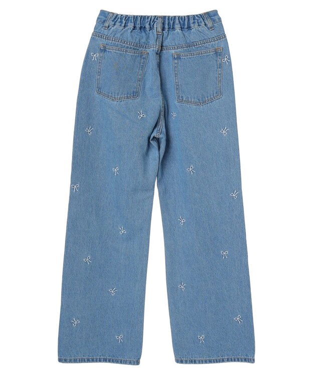 Green Parks ・Ｄｏｕｂｌｅ　Ｆｌａｇｓ　リボン刺繍ストレートデニム Light Indigo