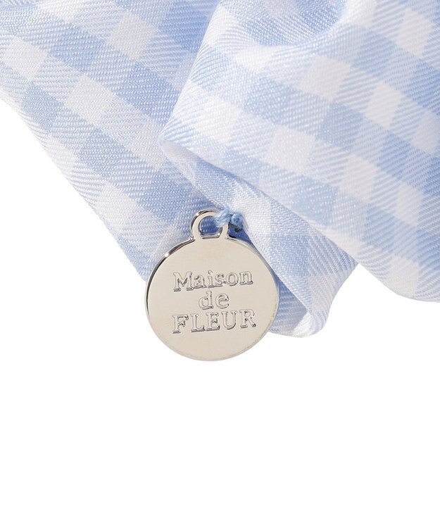 Maison de FLEUR ブルーマニアリボンギンガムシュシュ Light Blue