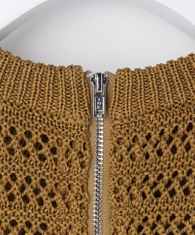 自由区 【カトリエムブーケ】Tricot en cupro バックジッププルオーバー シナモン