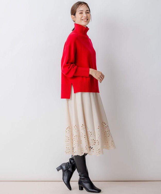 組曲 L ウォームレース スカート ベージュ系