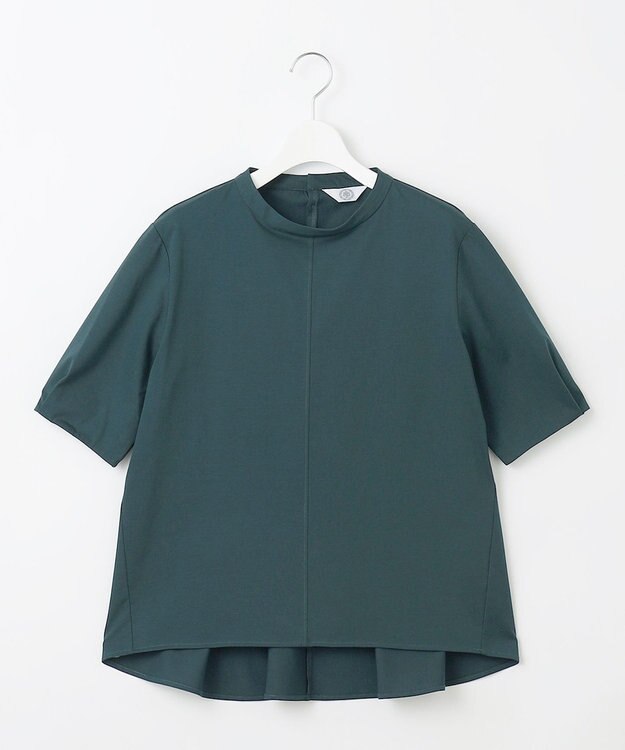 J.PRESS LADIES プレーティングジャージー ペプラム カットソー グリーン系