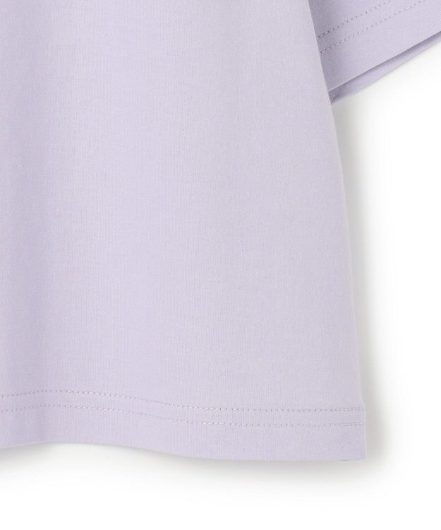 23区 【SLOW/一部店舗限定】ヴィンテージライクジャージー クロップド ロゴ Tシャツ ラベンダー×オフホワイト