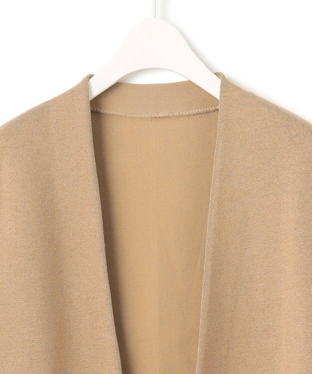 ICB 【洗える】コットンアセテートスムース ロングニットアウター ベージュ系