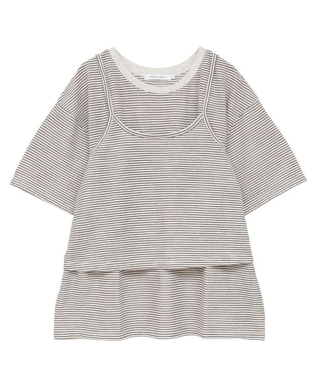 AMERICAN HOLIC 【2点セット】キャミレイヤードTシャツ Brown